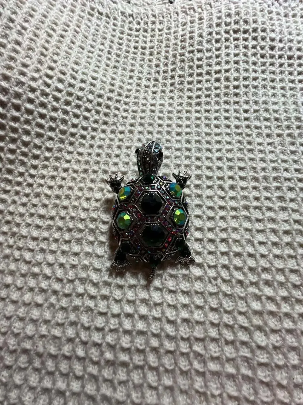 Large Rhinestone Turtle Brooch: Vintage Style Tortoise Pin - UK